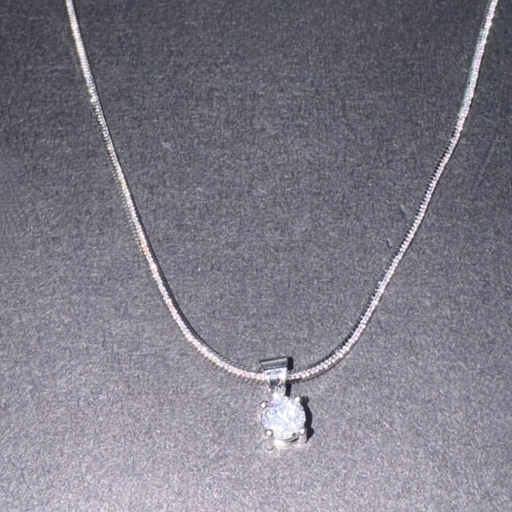Vintage Cookie Lee Little Girls Silver Rhodium Cubic Zirconia Necklace NWT